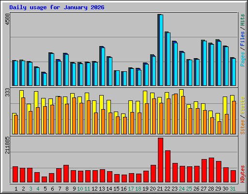 Daily usage for January 2026