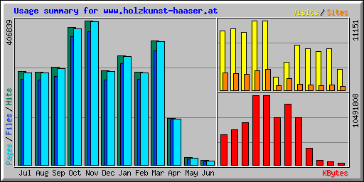 Usage summary for www.holzkunst-haaser.at